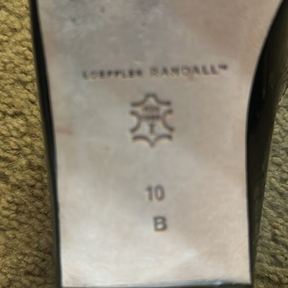 LOEFFLER RANDALL NATALIE BLACK PATENT LEATHER POINT TOE SILVER STUDDED FLATS 10B - Picture 9 of 11